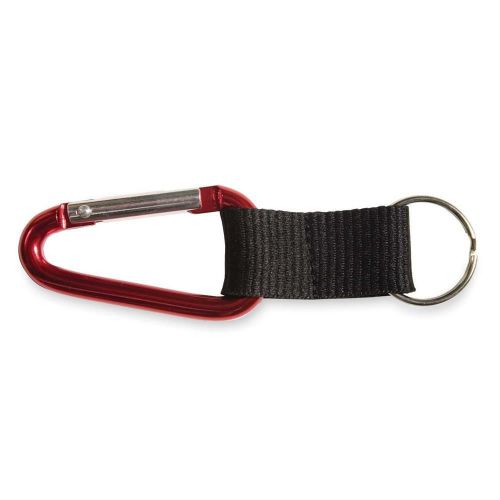 Advantus corp. carabiner key chain, polyester strap, 10/pack, red [id 138070] for sale