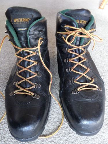 &#034;wolverine&#034; blk lthr steel toe ankle boots men 13m(nice) for sale