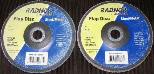 (2) New Radnor, type 29, 60ZRB Flap Disc By Norton (For Steel &amp; Metal)