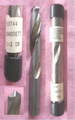 1 solid carbide 1/2&#034; 2 flute precision twist drill 4-3/4&#034; long bassett tool nip for sale