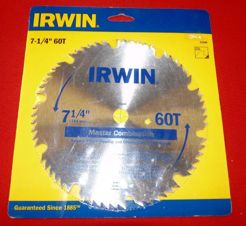 Irwin 11240 7-1/4&#034;  x 60t steel circular saw blade 5/8 ah master combination for sale