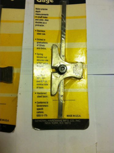 GENERAL TOOL CO, NO. 444, 6&#034; DEPTH / ANGLE GAGE - 32nd&#039;s &amp; 64th&#039;s GRADUATION