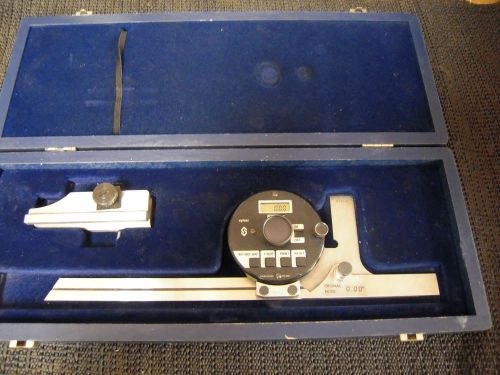 Digital protractor fowler 54-440-900 &#034;swiss made&#034; with wooden case for sale