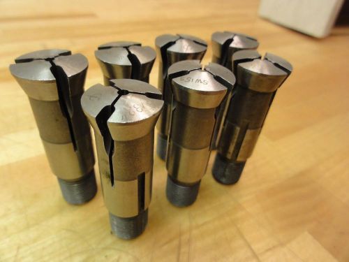 (7) td10 carbide lined guide bushings, swiss type star tornos belcher collet cnc for sale