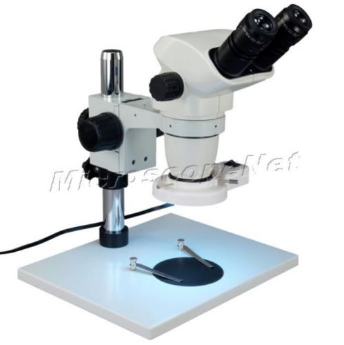 6.7x-45x zoom stereo binocular microscope+table stand+8w fluorescent ring light for sale