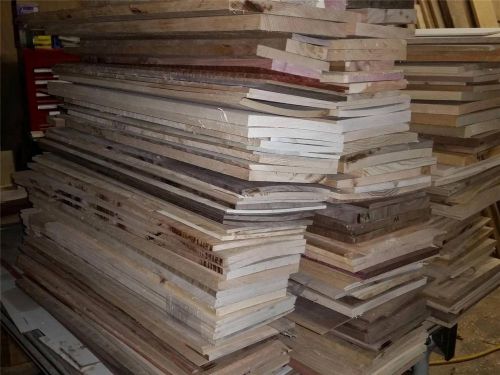Large Scrap Box LONG Thin Boards Teak,Purpleheart,Maple,Oak,Bloodwood,Mahogany
