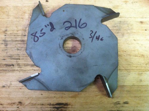 1-1/4&#034; bore 3/4&#034; cut 8.5 dia carbide tipped 216 Shaper cutter door angle groove
