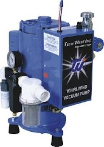 Tech west dental whirlwind liquid (wet) ring single vacuum pump 4 user 2 hp 230v for sale