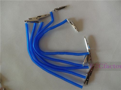 10pcs blue coil plastic dental patient bib clips chains napkin holder online for sale