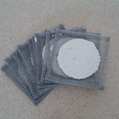 Lot of 12 brand new 4&#034;x4&#034; / 4x4 wire gauze heat shield squares + ceramic center for sale
