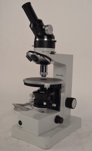 Leitz hm-pol polarizing monocular microscope w/ 1 objective (missing eyepiece) for sale