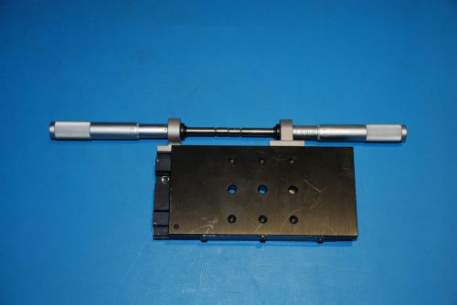Newport m-443 precision linear translation stage w/ 2 sm-50 micrometers for sale