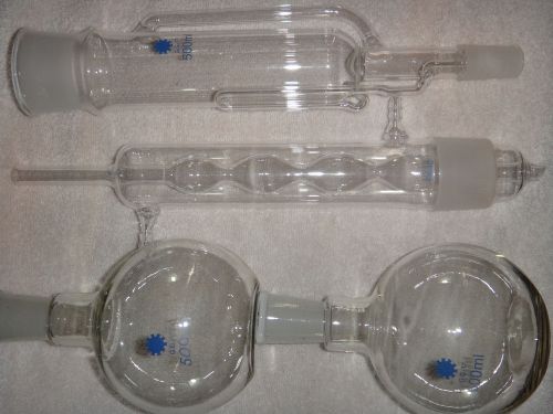 500ml soxhlet extractor with 2 boiling flasks Distillation Lab Glass 24/40 50/40