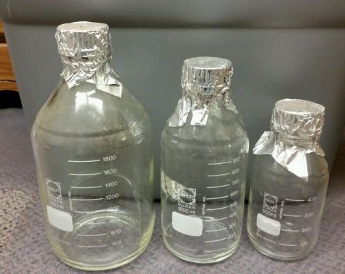 Schott DURAN 2000 - 1000 - 500mL Glass Reagent Media Storage Bottle