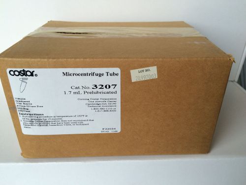 Box of 250 Costar Microcentrifuge Prelubricated Tubes Cat 3207 1.7mL NEW!