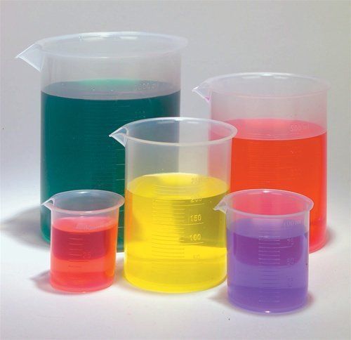 NEW Plastic Beaker Set - 5 Sizes - 50, 100, 250, 500 and 1000ml