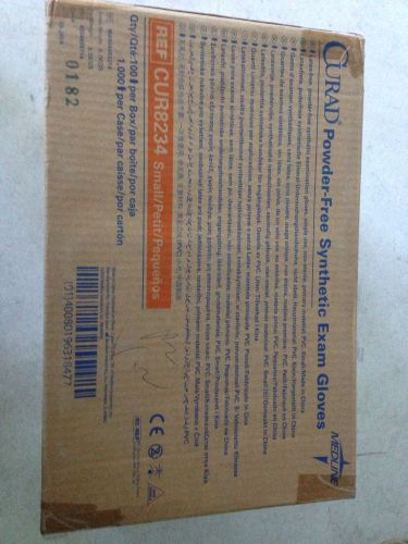 Medline CURAD Powder-Free Latex-Free 3G Vinyl Exam Gloves,Small Case Of1000 Seal