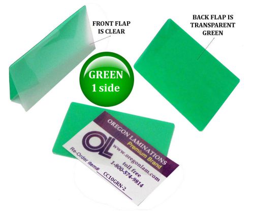 Qty 200 green/clear credit card laminating pouches 2-1/8 x 3-3/8 by lam-it-all for sale