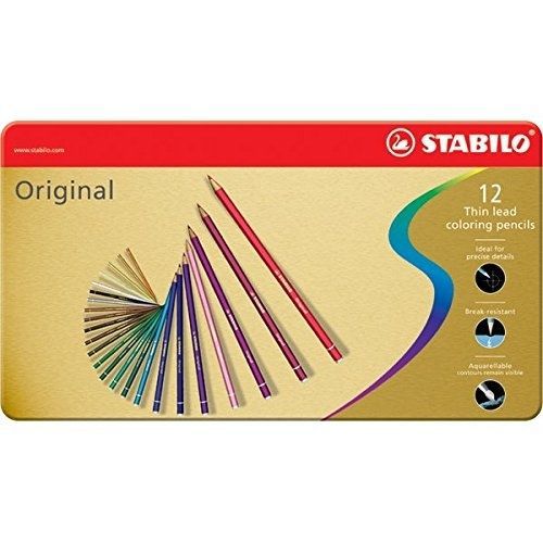 Stabilo 8773-6 original thin lead coloured pencil 2.3 mm assorted colours pack o for sale