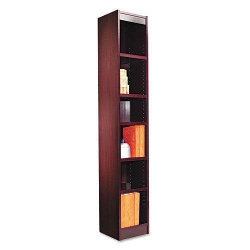 Alera Narrow Profile Bookcase, Finished Back, Wood Veneer, - ALEBCS67212MY