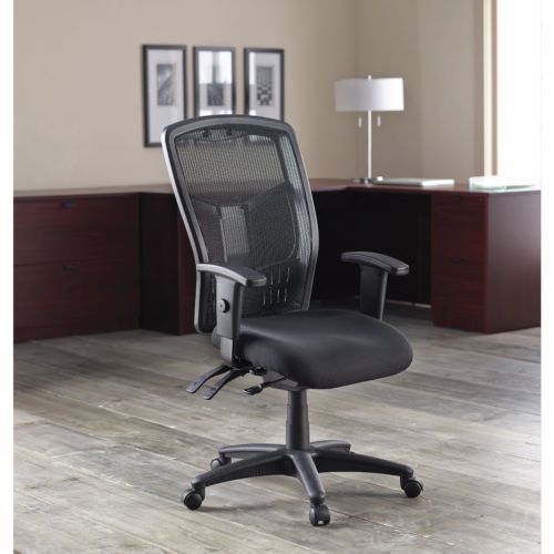 Lorell executive high-back chair, mesh fabric, ergonomic, black 86200 for sale