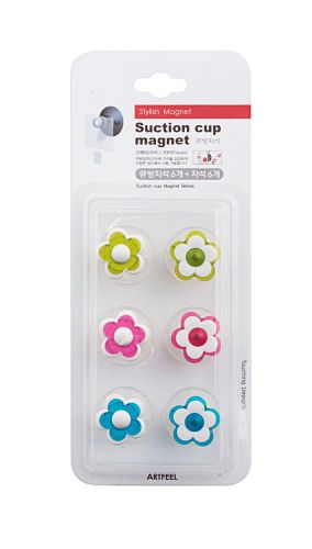 Flower Suction Cup Magnet Memo Holder 6PCS, Tracking number offered