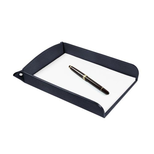 LUCRIN - A5 Paper Leather holder - Granulated Cow Leather - Navy blue