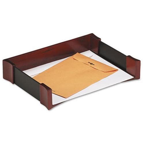 Rolodex Wood/leather Letter Tray - 2.6&#034; Height X 13.4&#034; Width X 9.7&#034; (81759)