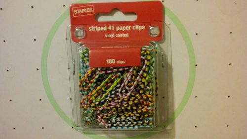 Staples Tiger Striped Paperclips, 100 pieces