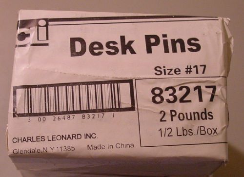 Desk Pins - No. 17 - Leonard - 2 lbs. - 4=1/2 lb. Boxes - NEW C