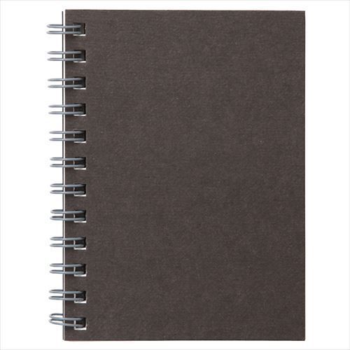 MUJI Afforestation paper double ring notebook A7 6mm ruled 48 sheets dark gray