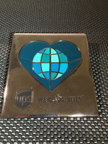 UPS &#034;We Love Logistics&#034; Heart&amp;Earth Metal Desk Promotional Puzzle
