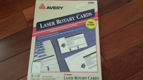 AVERY 5386 Laser Rotary Cards for organizing files/rolodex 150 ct 3&#034; x 5&#034;