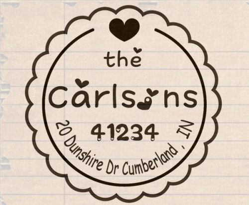 custom name family return address personalized rubber self inking stamp 1.5&#034;
