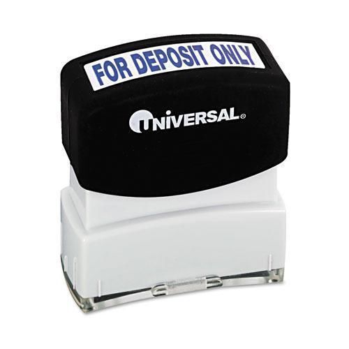 Universal 10056 Message Stamp, for DEPOSIT ONLY, Pre-Inked/Re-Inkable, Blue
