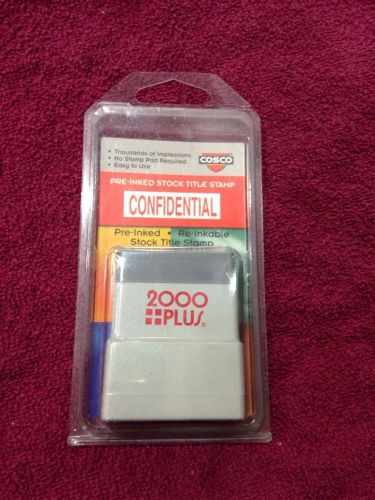 CONFIDENTIAL Pre-Inked Stock Title Stamp Cosco 2000 plus, Re Inkable stamper