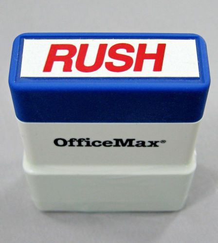OfficeMax RUSH Mail Pre-Inked Red Ink Stamp