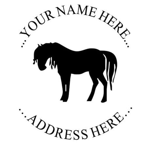 Custom Executive Round Name Return Address Self Inking Rubber Stamp with HORSE