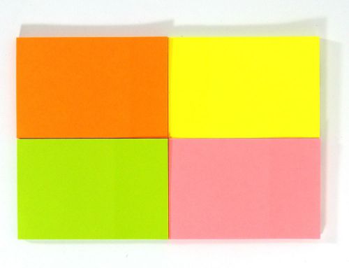 A-One Pointing-7-3 4Pack(640sheets) POST IT Sticky Notes Notepads 50X75mm 2X3&#034;