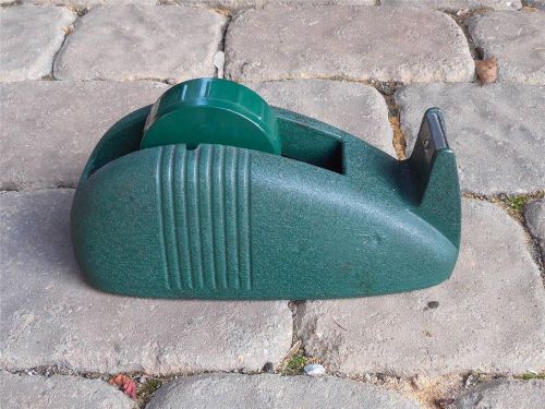 Vintage 1940’s Industrial Green Heavy Cast Iron Scotch Tape Dispenser with roll
