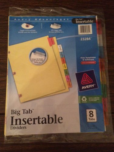 Avery Big Tab Insertable Dividers 8 Multicolor Tabs, Letter, 23284, 5 packs of 8