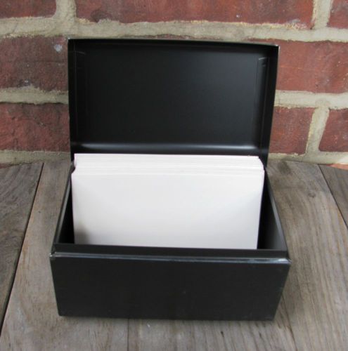Vintage metal Index card box for 5&#034; x 3&#034; cards