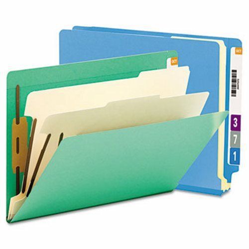 Smead End Tab Classification Folders, 6 Section, Blue, 10 per Box (SMD26836)