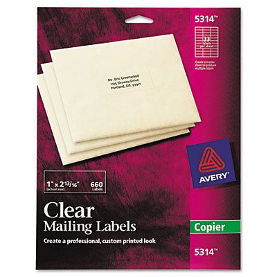 Avery Clear Mailing Labels For Copiers - 5314 with Partial box Free shipping!