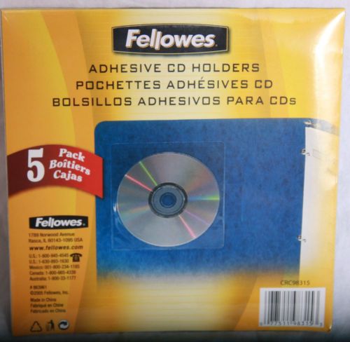 Fellowes Adhesive Cd Holders - Box of 15 Five Packs, 75 Total