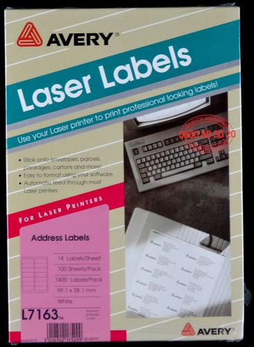 Avery Laser Labels Address Labels 14 labels per sheet  NEW SW L7163 1400 labels