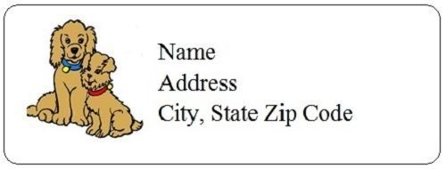 30 Personalized Cute Dog Return Address Labels Gift Favor Tags (dd17)