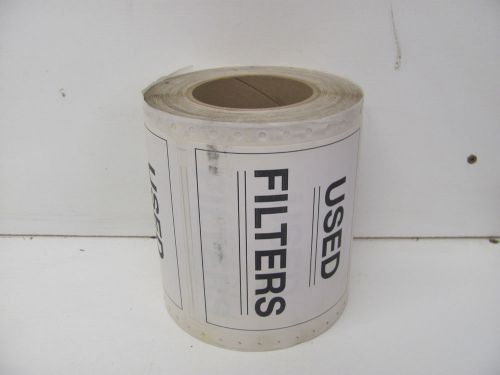 ASL WHITE USED FILTERS LABELS PARTIAL ROLL OF 500 5&#034; X 5&#034;