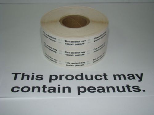 1 Roll 1000 each 1/4 x1 PEANUT ALLERGY Warning Food Retail Labels Stickers