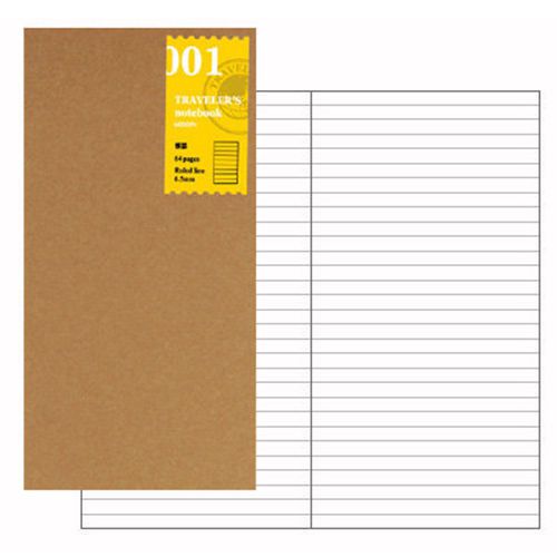 2-Pack Midori, Traveler&#039;s Notebook Regular Size Refill 001, Ruled Line 6.5mm